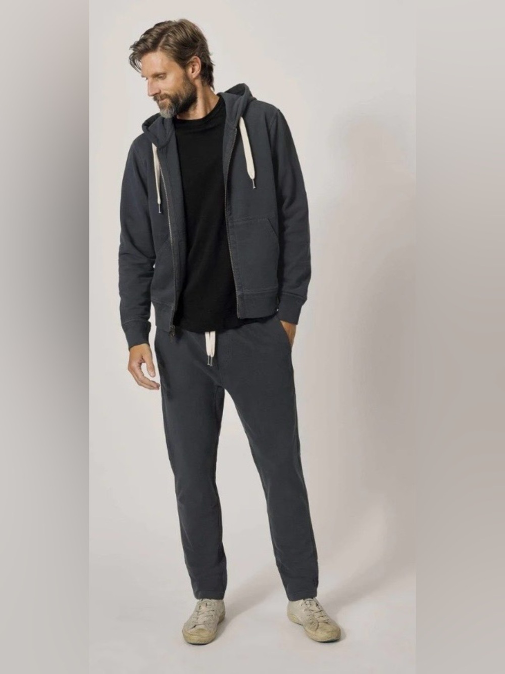 Gray Venice Wash Brushed Loopback Trouser